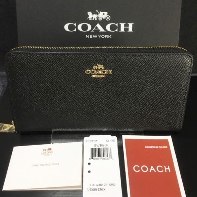 COACH(コーチ)の限定セール❣️新品コーチ長財布F52372ブラック 繊細な手触りクロスグレイン メンズのファッション小物(長財布)の商品写真