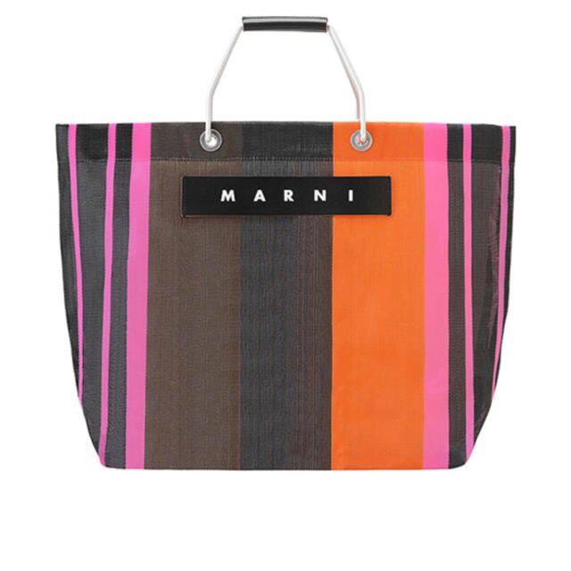 marni マルニフラワー カフェ ストライプバック マルチイエロートートバッグ