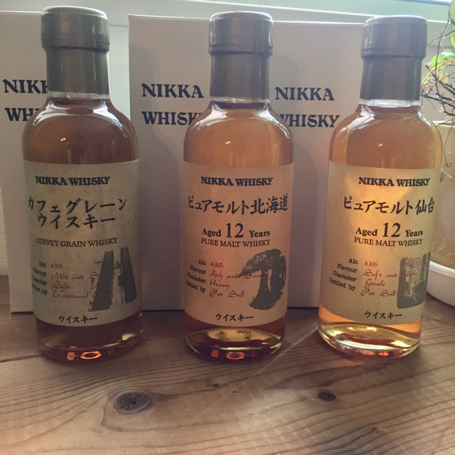 ピュアモルト北海道12年、ピュアモルト仙台12年、カフェグレーン【3本セット】