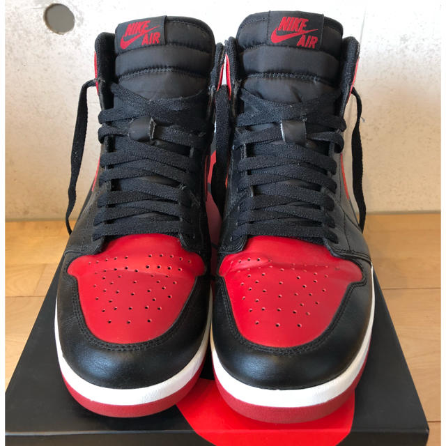 NIKE - AIR JORDAN 1/黒赤/9.5/箱付/ほぼ新品/NIKEの通販 by hiro's