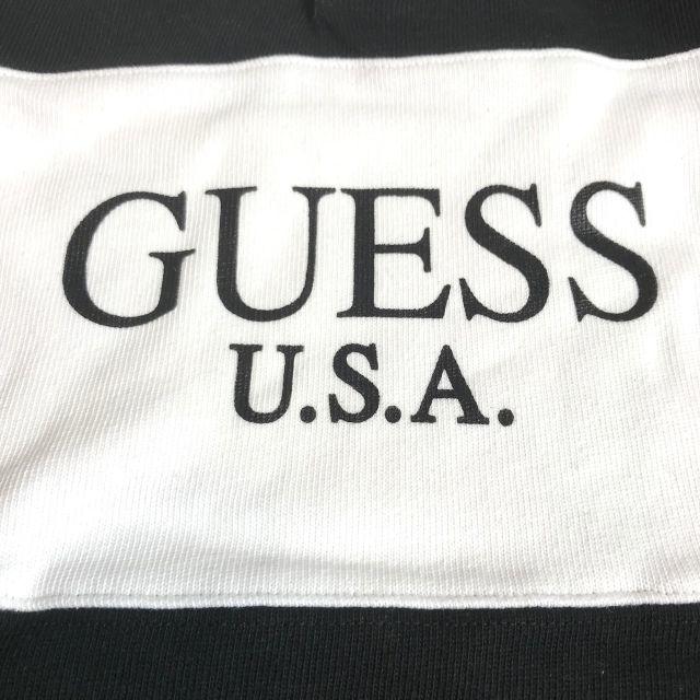 GUESS(ゲス)の18SS ゲスグリーンレーベル パネルロゴ ラガーシャツ 黒白 L メンズのトップス(Tシャツ/カットソー(七分/長袖))の商品写真