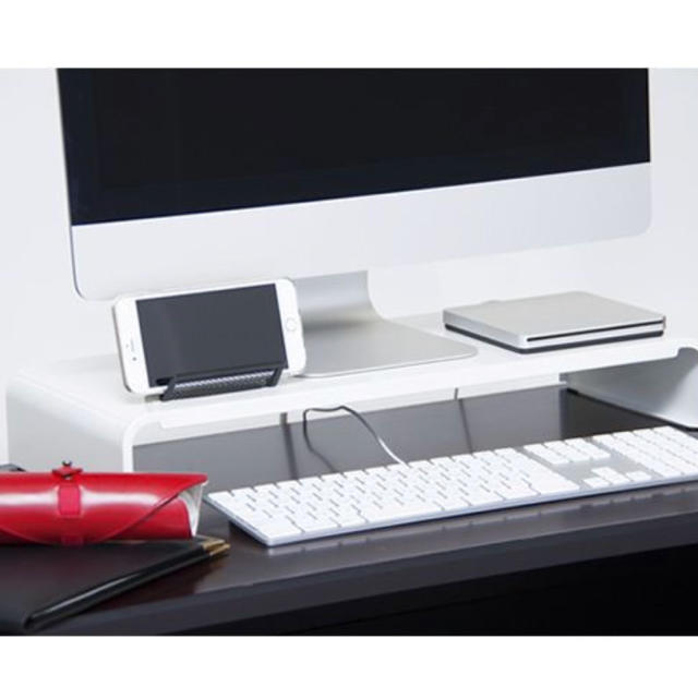 パソコンラック PCラック 54センチ ホワイト インテリア/住まい/日用品のオフィス家具(オフィス/パソコンデスク)の商品写真