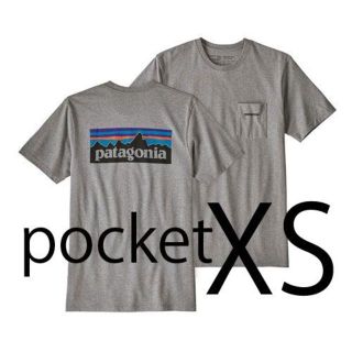 パタゴニア(patagonia)の新品 即日発送 XS パタゴニア P6 ロゴ ポケットTシャツ グレー(Tシャツ/カットソー(半袖/袖なし))