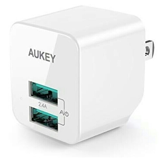 AUKEY USB充電器 ACアダプター  2ポート   急速充電  おまけ付き(バッテリー/充電器)