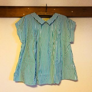 チャイルドウーマン(CHILD WOMAN)の【美品】CHILD WOMAN / チャイルドウーマン ストライプ ブラウス(シャツ/ブラウス(半袖/袖なし))