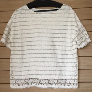 ユナイテッドアローズグリーンレーベルリラクシング(UNITED ARROWS green label relaxing)のレースボーダー 半袖シャツ(Tシャツ(半袖/袖なし))