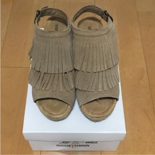 ミネトンカ(Minnetonka)のミネトンカ フリンジ サンダル MINNETONKA ウェッジソール サイズ6(サンダル)