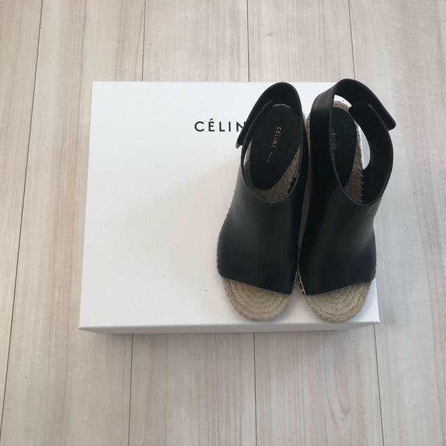 celine(セリーヌ)のCELINE セリーヌ ウェッジソール エスパドリーユサンダル ブラック 34 レディースの靴/シューズ(サンダル)の商品写真