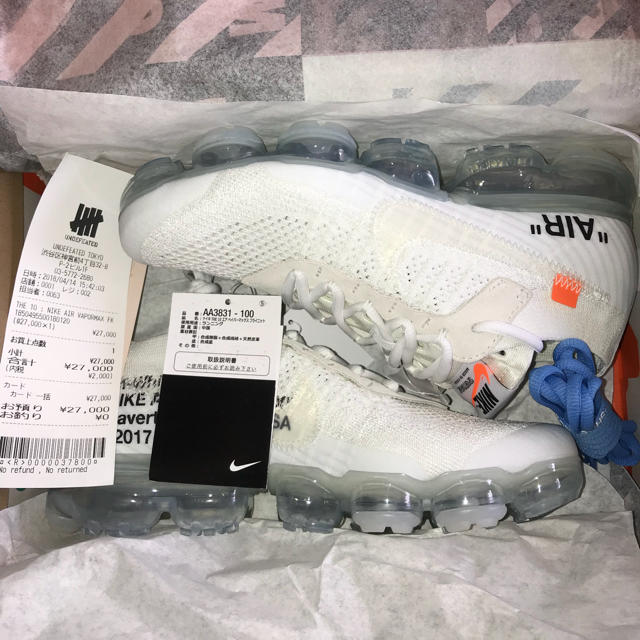 NIKE vapormax  off white 25cm