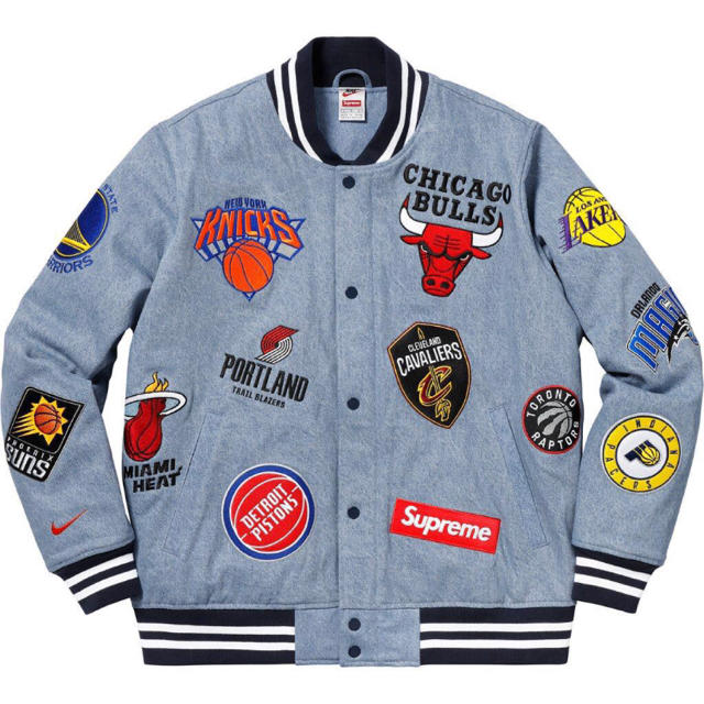 ファッション Supreme Jacket Warm-Up NBA Supreme×NIKE18ss Mサイズ - Gジャン+デニムジャケット