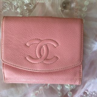 シャネル(CHANEL)のシャネルピンク二つ折り財布(財布)