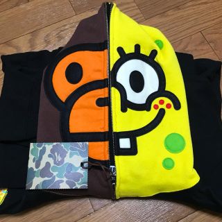 アベイシングエイプ(A BATHING APE)のエイプ・スポンジボブ コラボ パーカー Sサイズ(パーカー)