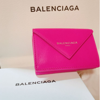バレンシアガ(BALENCIAGA)の未使用正規品 バレンシアガ ペーパーミニウォレット ミニ財布 ピンク(財布)