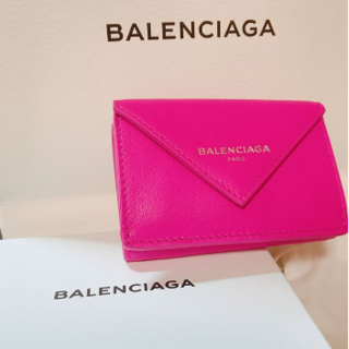 バレンシアガ(Balenciaga)の未使用正規品 バレンシアガ ペーパーミニウォレット ミニ財布 ピンク(財布)