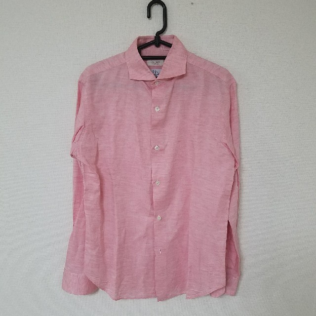 EDIFICE(エディフィス)のEDlFICE  ピンク　リネンシャツ メンズのトップス(シャツ)の商品写真