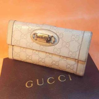 グッチ(Gucci)のグッチ★GG柄 Wホック長財布 146199★ホワイト★コメント下さい♪(財布)