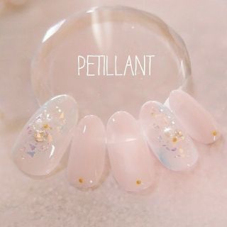 淡く輝くｼｱﾋﾟﾝｸｎａｉｌNo48 コスメ/美容のネイル(つけ爪/ネイルチップ)の商品写真