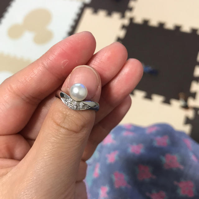 パール付 pt850 リング レディースのアクセサリー(リング(指輪))の商品写真