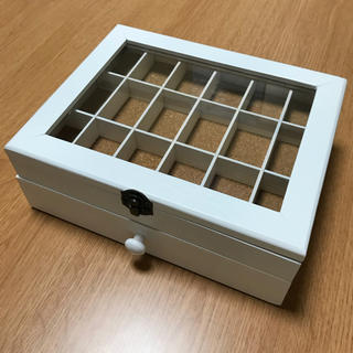 ジュエリーボックス ホワイト 木製 2段(小物入れ)