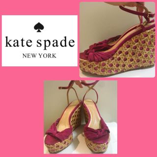 ケイトスペードニューヨーク(kate spade new york)のケイトスペード♡パープルスエード ウエッジサンダル♡(サンダル)