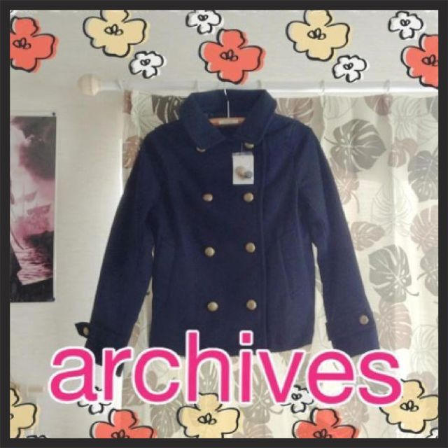 archives(アルシーヴ)のarchives新品♡ネイビーコート レディースのジャケット/アウター(ピーコート)の商品写真