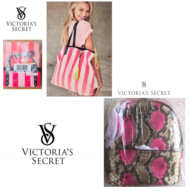 Victoria's Secret(ヴィクトリアズシークレット)の2018 New バックパック & 限定ストライプ トートバッグ ✨ 新品 レディースのバッグ(その他)の商品写真