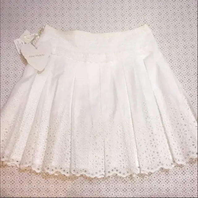 タグ付き新品 Jane Marple アイレットレース プリーツスカート 白