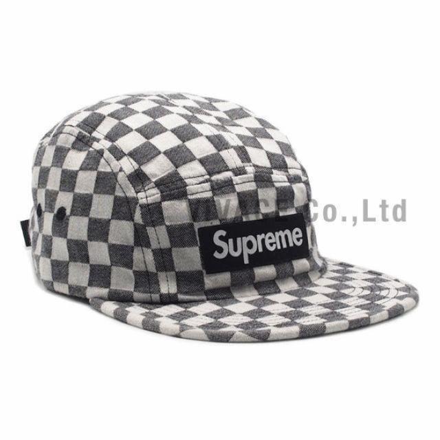 Supreme Checkerboard Camp Cap 黒