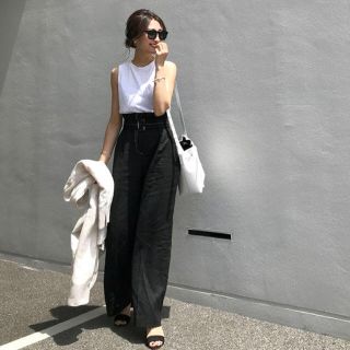 ザラ(ZARA)のZARA コットンワイドパンツ(カジュアルパンツ)