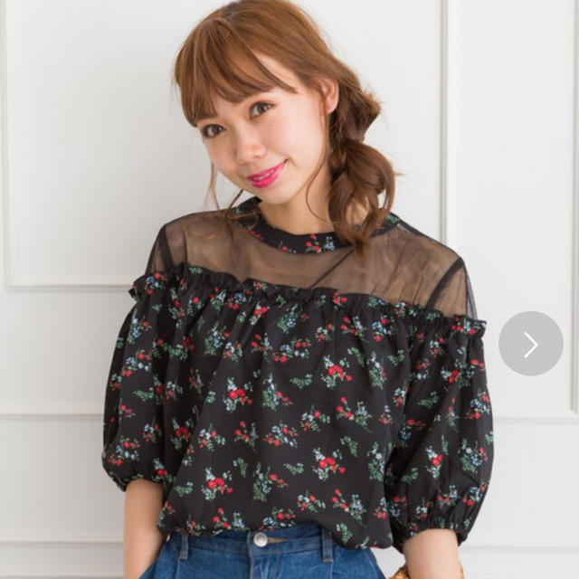 SpRay(スプレイ)の花柄シースルートップス  レディースのトップス(カットソー(半袖/袖なし))の商品写真