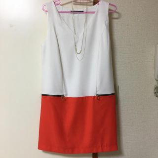 ザラ(ZARA)のZARA★バイカラーワンピース(ひざ丈ワンピース)