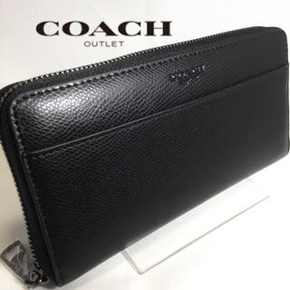 コーチ(COACH)の贈り物にぴったり本革ブラック❤️新品コーチ長財布F74977 グレインレザー(長財布)