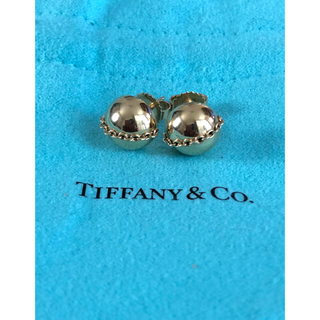 激安セールの通販 Tiffany カットボールピアス　希少美品 K18WG ピアス(両耳用)