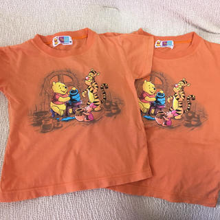 ディズニー(Disney)のプーさん Ｔシャツ100&110ペア オレンジ(Tシャツ/カットソー)
