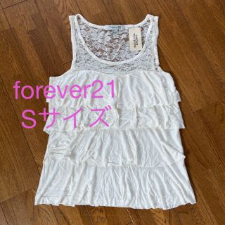 フォーエバートゥエンティーワン(FOREVER 21)の新品！forever21☆レース&フリルタンク(タンクトップ)