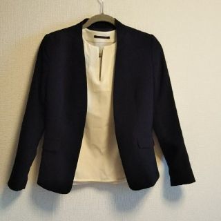 プラステ(PLST)のチョビ様専用  PLST ノーカラージャケット 黒S(ノーカラージャケット)