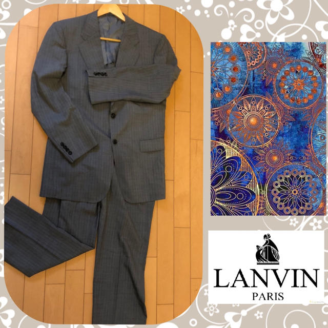 LANVIN ストライプ柄 高級スーツ セットアップ