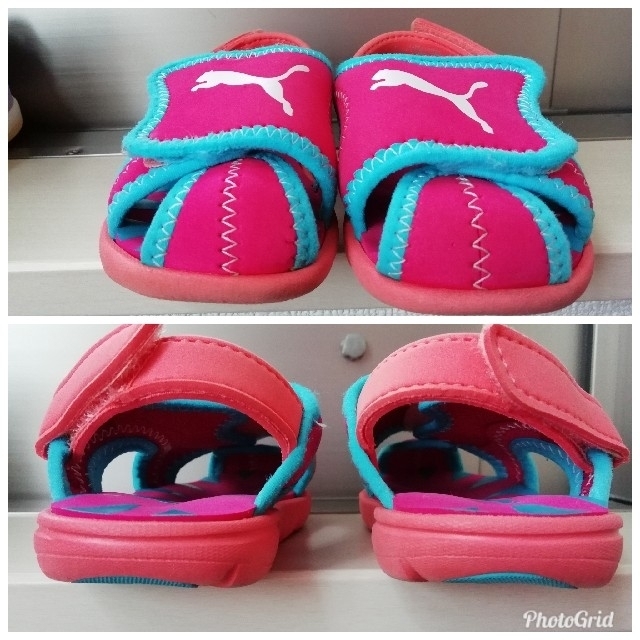 PUMA(プーマ)の☆ミキララさん専用☆PUMA　ベビーサンダル　ピンク　サイズ14cm キッズ/ベビー/マタニティのベビー靴/シューズ(~14cm)(サンダル)の商品写真