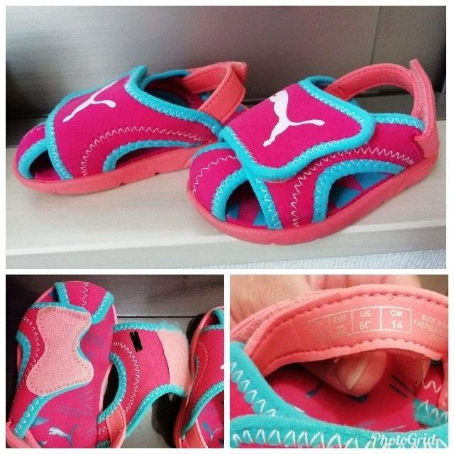 PUMA(プーマ)の☆ミキララさん専用☆PUMA　ベビーサンダル　ピンク　サイズ14cm キッズ/ベビー/マタニティのベビー靴/シューズ(~14cm)(サンダル)の商品写真