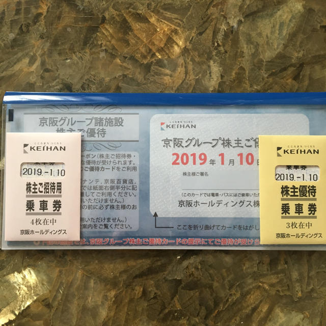 京阪グループ株主優待カードと乗車券