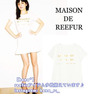 メゾンドリーファー(Maison de Reefur)の【美品】メゾンドリーファー メッセージプリントTシャツ 半袖シャツ 白(Tシャツ(半袖/袖なし))