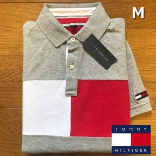 トミーヒルフィガー(TOMMY HILFIGER)のSALE！トミーヒルフィガー ポロシャツ 半袖 【M】グレー 新品 180512(ポロシャツ)