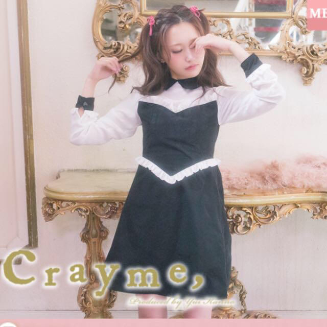 ミニワンピースCrayme,ラブフリルワンピース