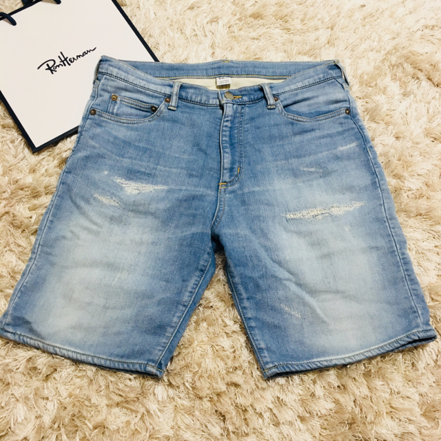 美品】RHC Ron Herman × WRANGLER vintage加工デニムショーツ M 美品】RHC Ron Herman × WRANGLER vintage加工デニムショーツ M