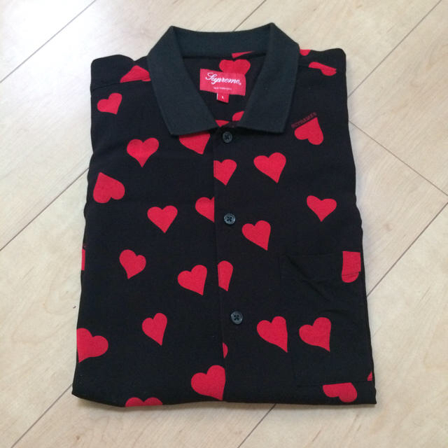 Supreme Hearts Rayon Shirt Heart L Black