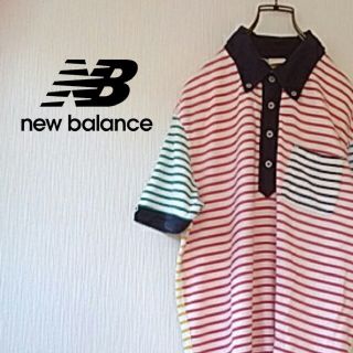 ニューバランス(New Balance)のnew balance　マルチカラー　ボーダー半袖ビッグサイズ　ポロシャツ(ポロシャツ)