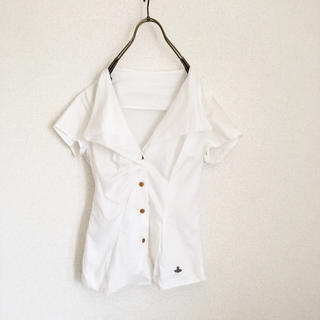 ヴィヴィアンウエストウッド(Vivienne Westwood)のVivienne Westwood   半袖ブラウス  ホワイト  イタリア製(シャツ/ブラウス(半袖/袖なし))