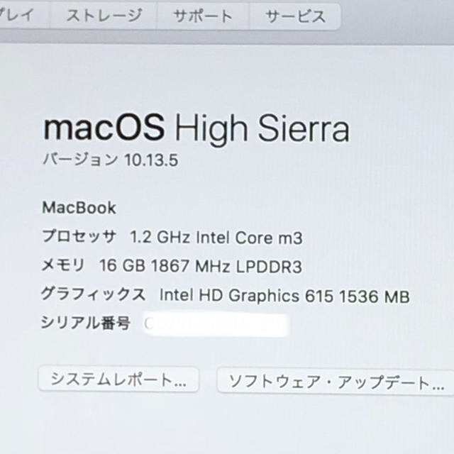 Mac (Apple)(マック)のMacBook 12インチ 16GB 2017 AppleCare付 最新機種 スマホ/家電/カメラのPC/タブレット(ノートPC)の商品写真