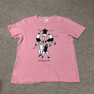 古着 ピンクイラストティーシャツ半袖 サイズS  サイズ表記はMです(Tシャツ/カットソー(半袖/袖なし))