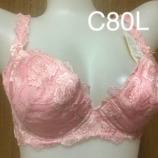 アンテシュクレ(intesucre)の刺繍 ブラショー C80L ピンク(ブラ&ショーツセット)